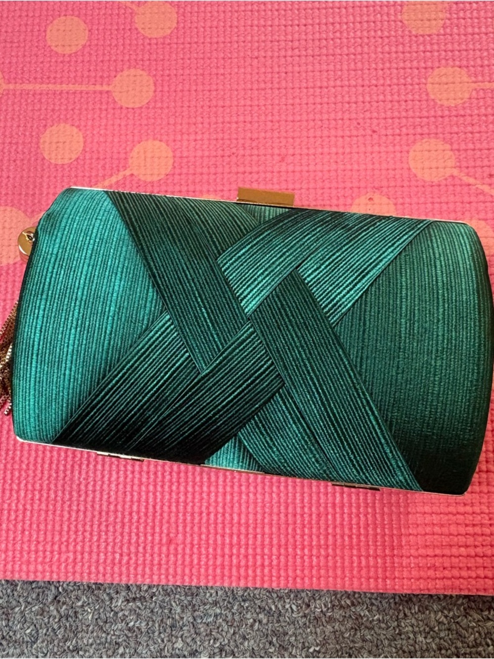Elegant Teal Satin Evening Clutch